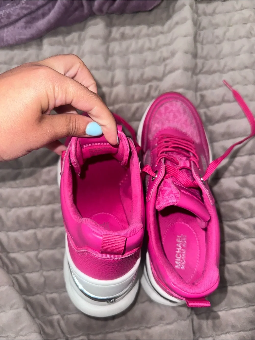 Michael Kors Hot Pink Katrina Lace-Up Sneakers